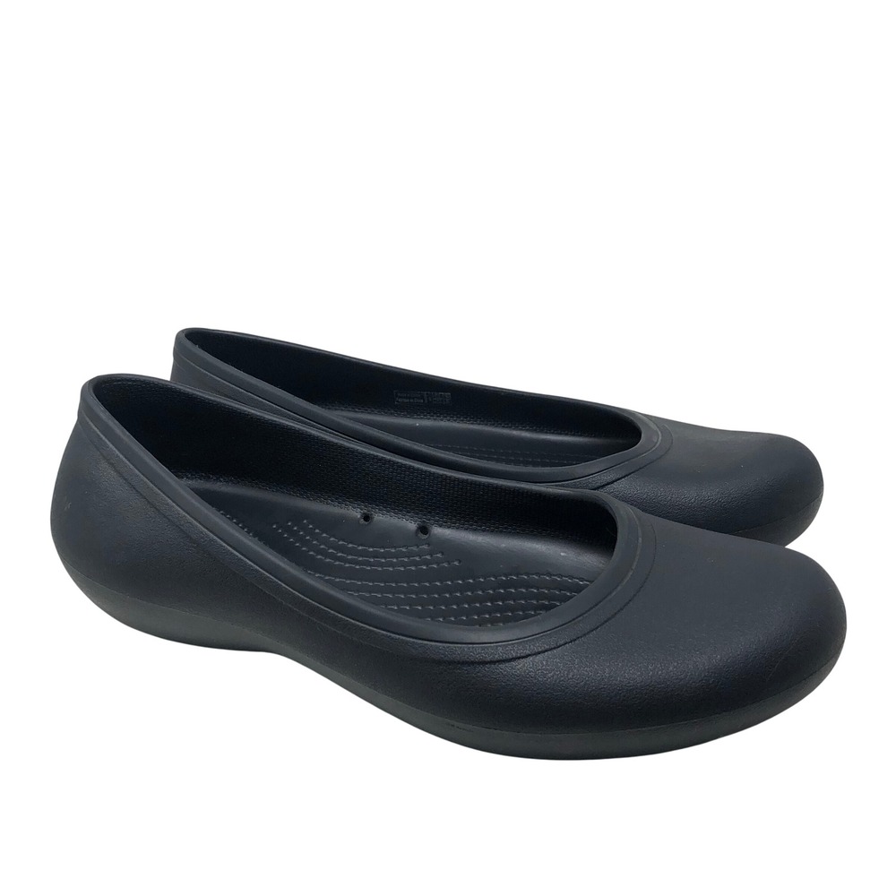 Crocs Alice Work Flats Womens 9 Black Slip Resistant Comfort Shoes